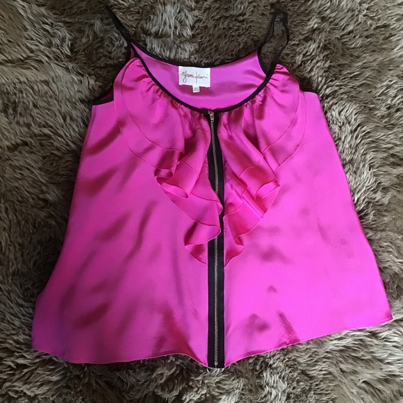 Yumi Kim Pink Ruffle Silk Camisole with Zip XS - Picture 5 of 7